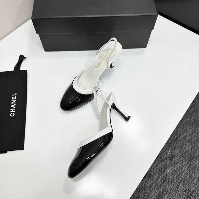 CC original patent calfskin 90mm heels slingbacks CH00207