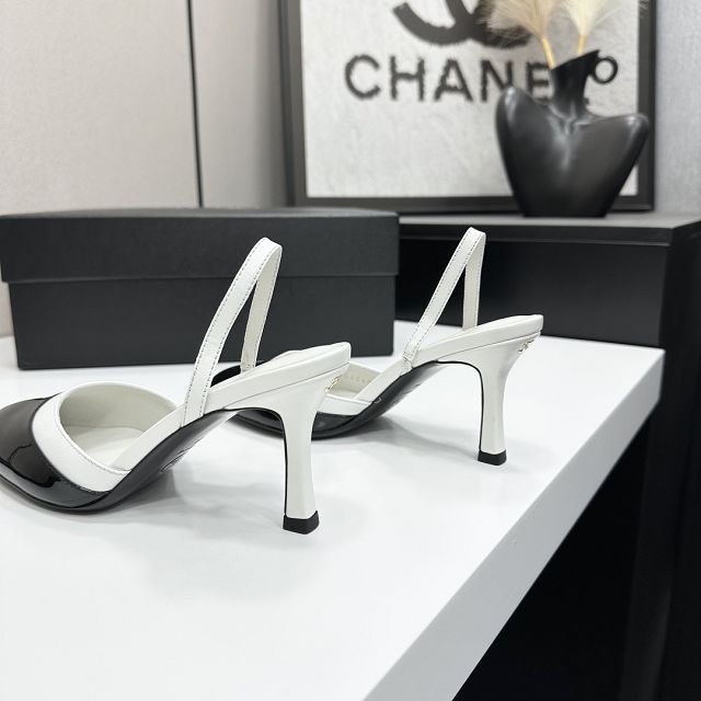 CC original patent calfskin 90mm heels slingbacks CH00207