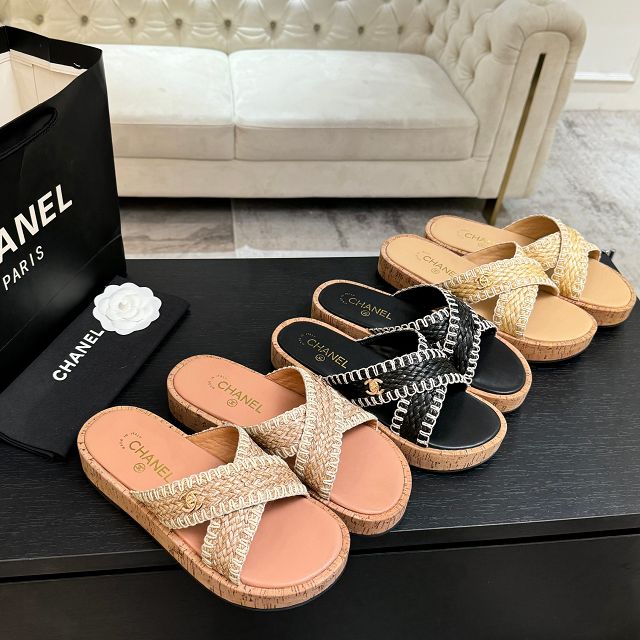 CC original raffia mules CH00219