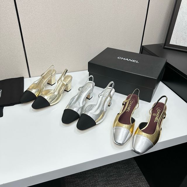 CC original calfskin 65mm heels slingbacks CH00232