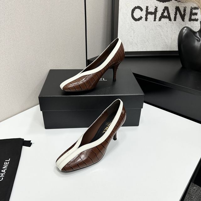 CC original crocodile calfskin 95mm pumps CH00240