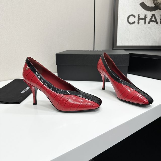 CC original crocodile calfskin 95mm pumps CH00240