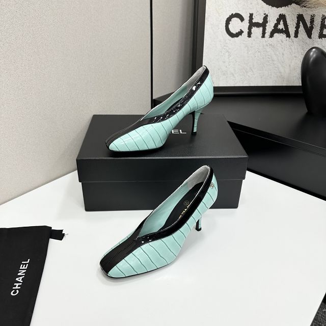 CC original crocodile calfskin 95mm pumps CH00240