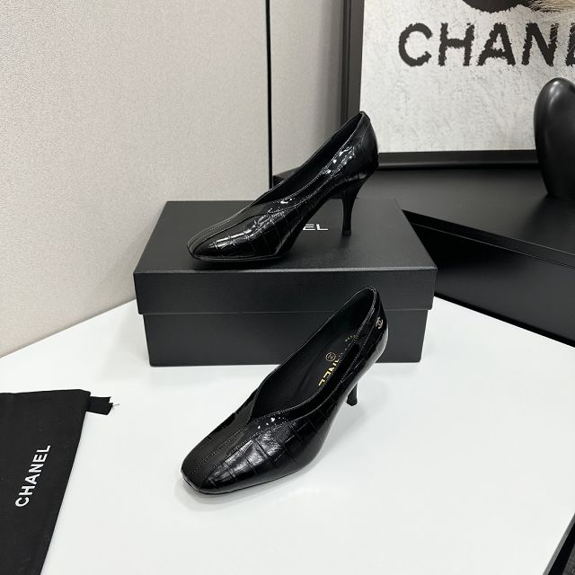 CC original crocodile calfskin 95mm pumps CH00240