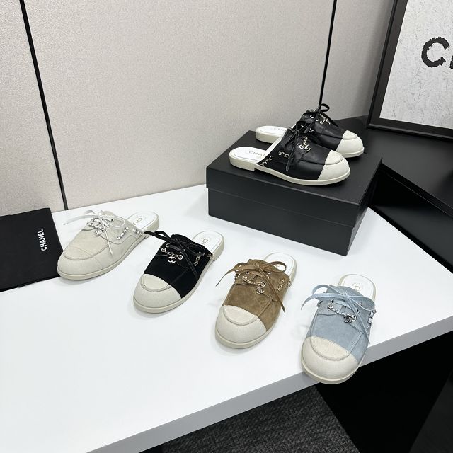 CC original suede calfskin mules CH00248