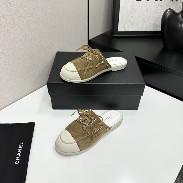 CC original suede calfskin mules CH00248