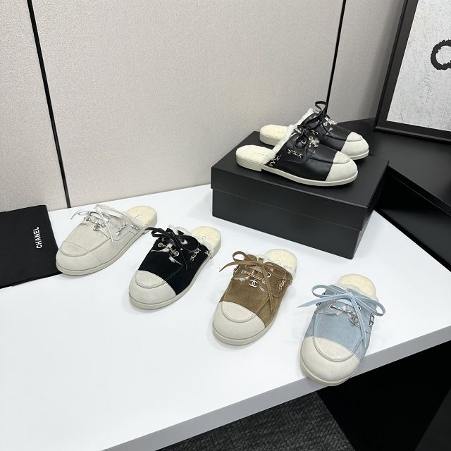 CC original suede calfskin mules CH00249