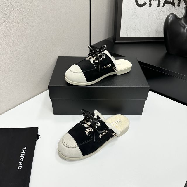 CC original suede calfskin mules CH00249