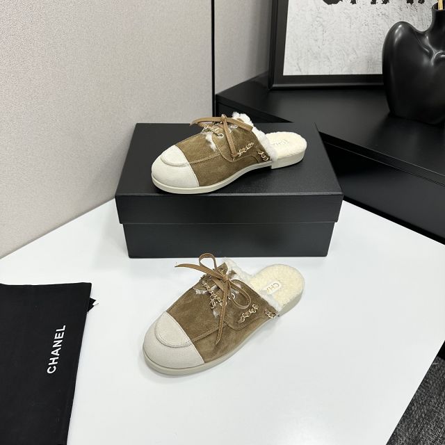 CC original suede calfskin mules CH00249
