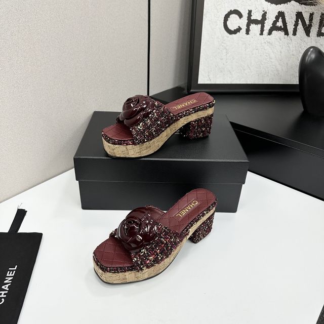 CC original tweed 65mm heels sandals CH00228