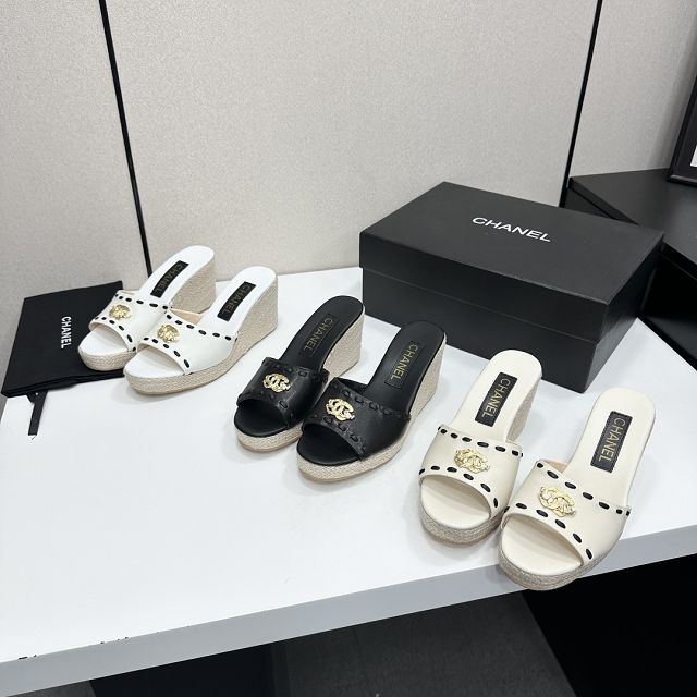 CC original lambskin 90mm mules CH00261