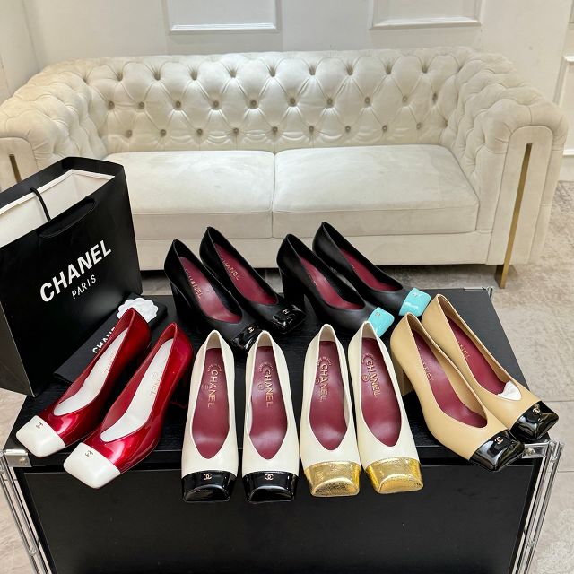 CC original lambskin 90mm pumps CH00282