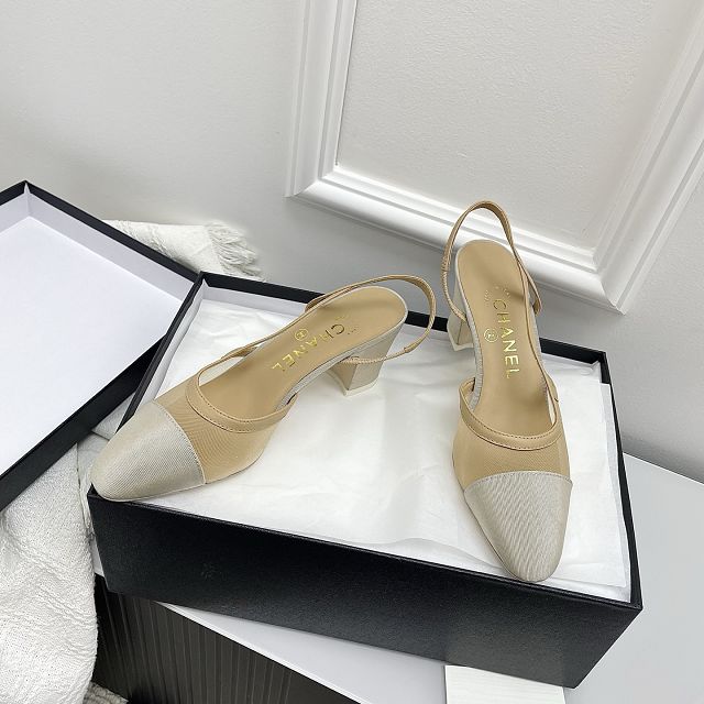 CC original mesh 65mm slingbacks CH00291