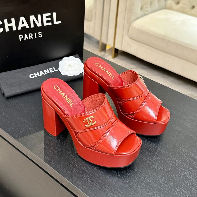 CC original shiny calfskin 125mm sandals CH00264