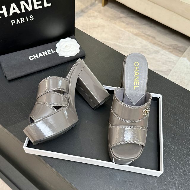 CC original shiny calfskin 125mm sandals CH00264