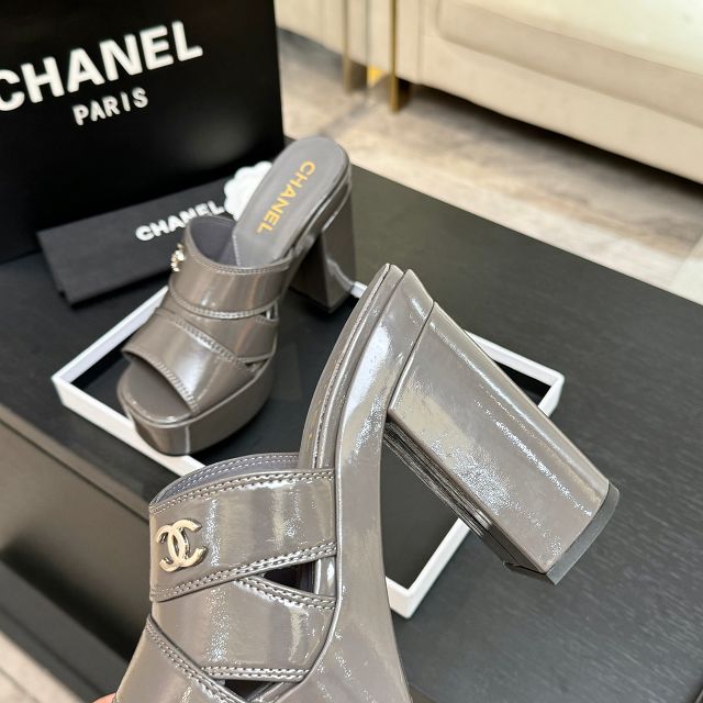 CC original shiny calfskin 125mm sandals CH00264