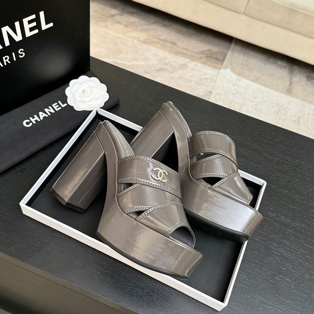 CC original shiny calfskin 125mm sandals CH00264