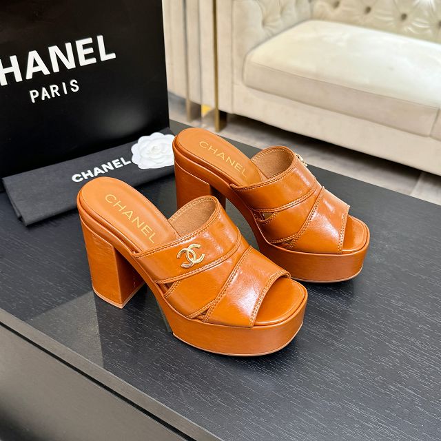 CC original shiny calfskin 125mm sandals CH00264