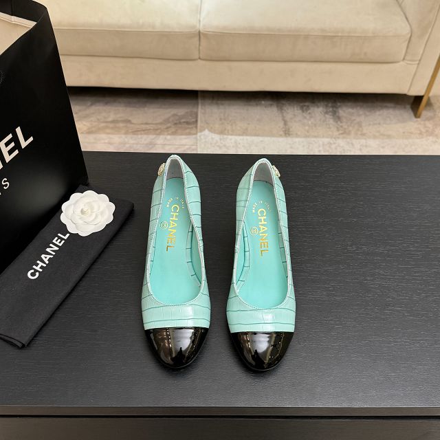 CC original crocodile calfskin 95mm pumps CH00342