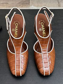 CC original crocodile calfskin 95mm slingbacks CH00341