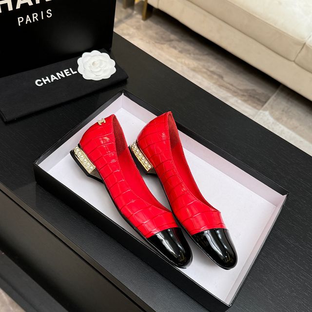 CC original crocodile calfskin  ballet flats CH00343