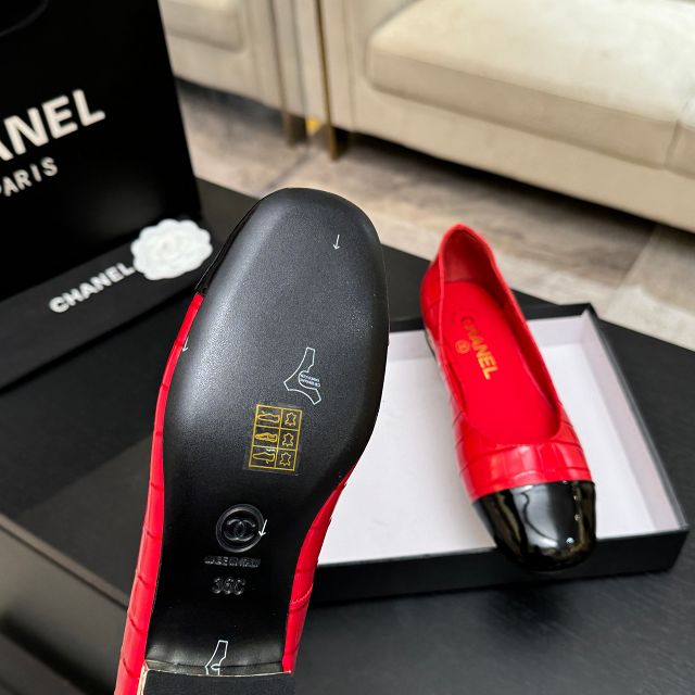 CC original crocodile calfskin  ballet flats CH00343