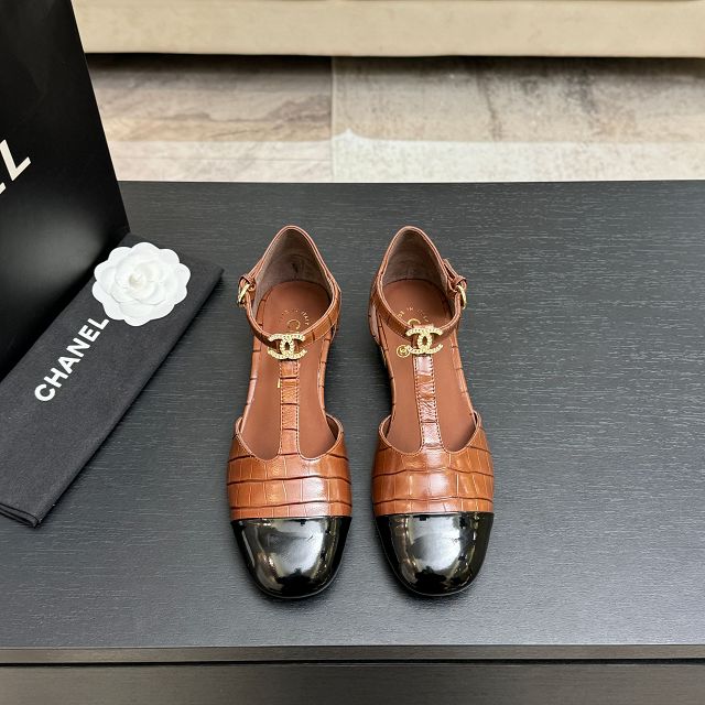 CC original crocodile calfskin sandals CH00345