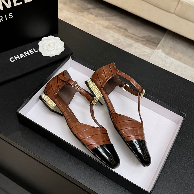 CC original crocodile calfskin sandals CH00345
