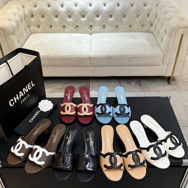 CC original lambskin 45mm mules CH00300