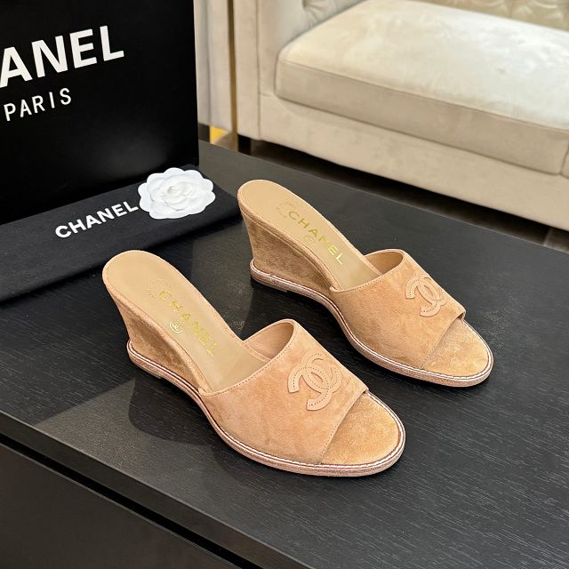 CC original suede calfskin 100mm sandals CH00337
