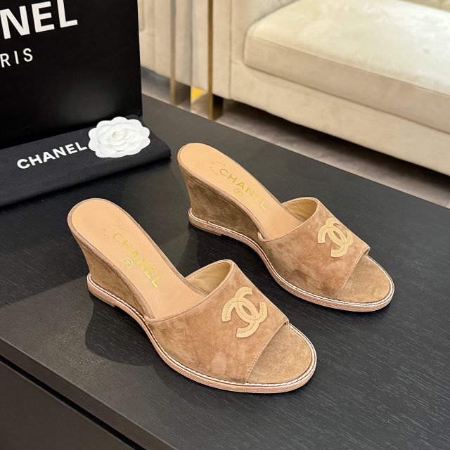 CC original suede calfskin 100mm sandals CH00337