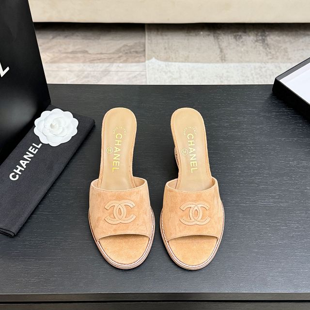 CC original suede calfskin 100mm sandals CH00337