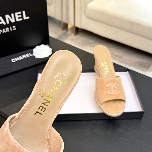 CC original suede calfskin 100mm sandals CH00337