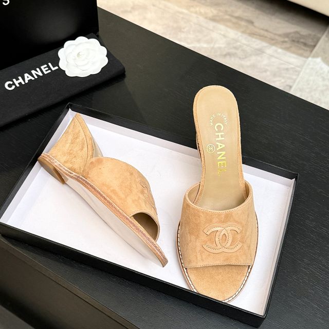 CC original suede calfskin 100mm sandals CH00337
