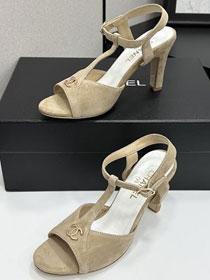 CC original suede calfskin 90mm sandals CH00329