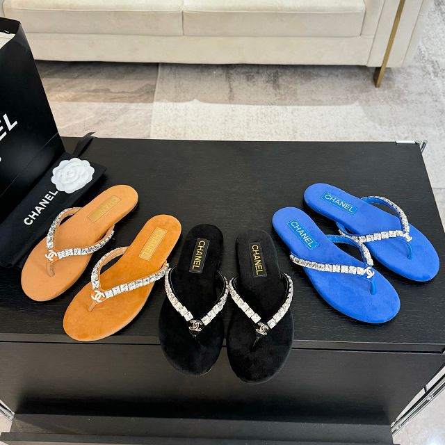 CC original suede calfskin thongs CH00325