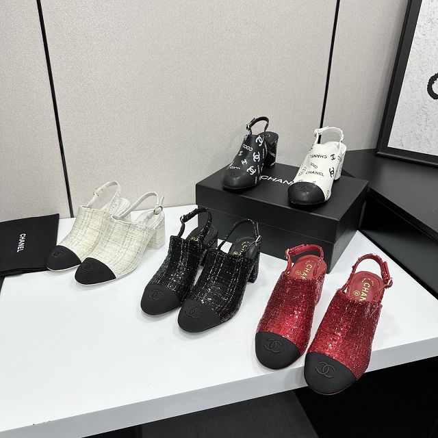 CC original tweed 65mm sandals CH00309