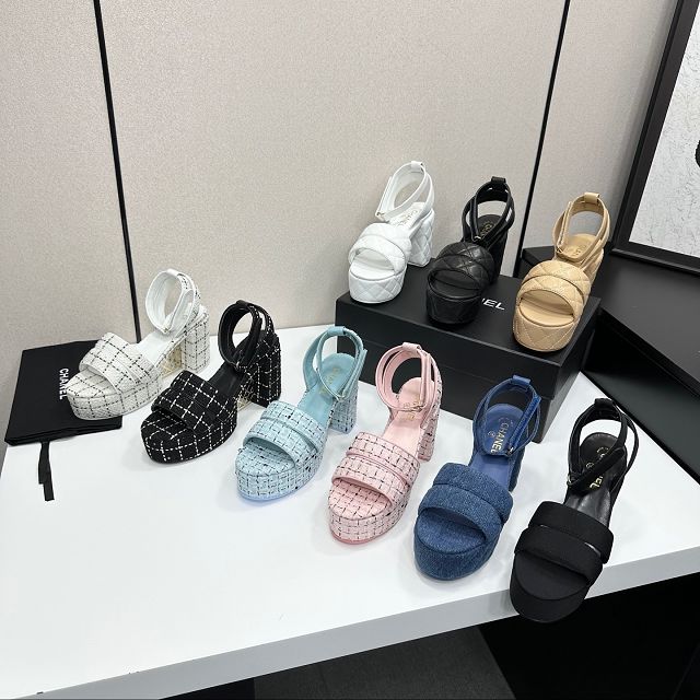 CC original tweed 95mm sandals CH00318