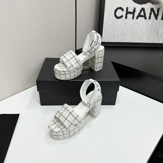 CC original tweed 95mm sandals CH00318