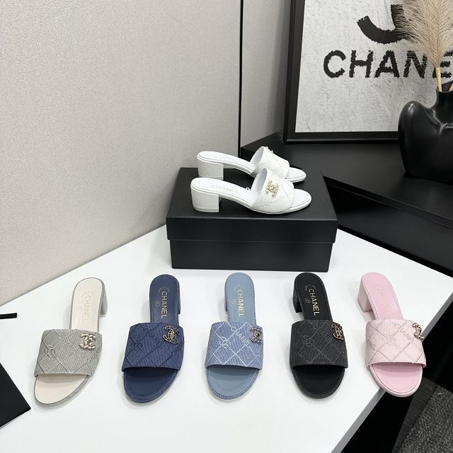 CC original denim 40mm mules CH00364