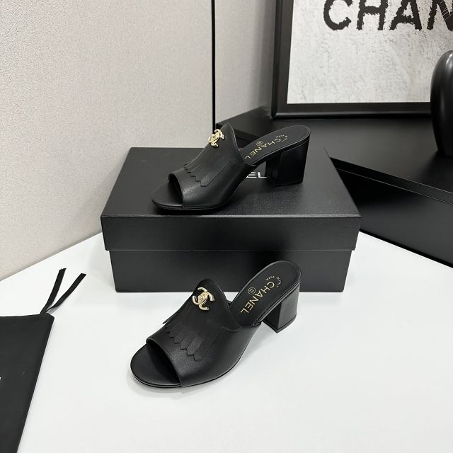 CC original lambskin 65mm mules CH00368