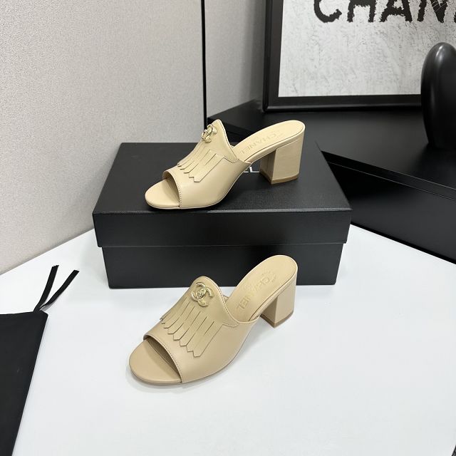 CC original lambskin 65mm mules CH00368