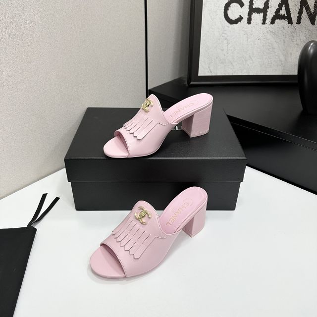 CC original lambskin 65mm mules CH00368