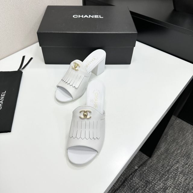 CC original lambskin 65mm mules CH00368