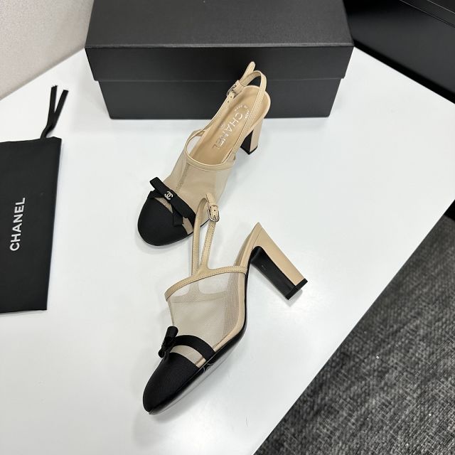 CC original mesh 90mm slingbacks CH00358