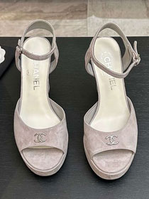 CC original suede calfskin 110mm sandals CH00356