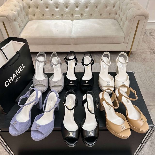 CC original suede calfskin 110mm sandals CH00356