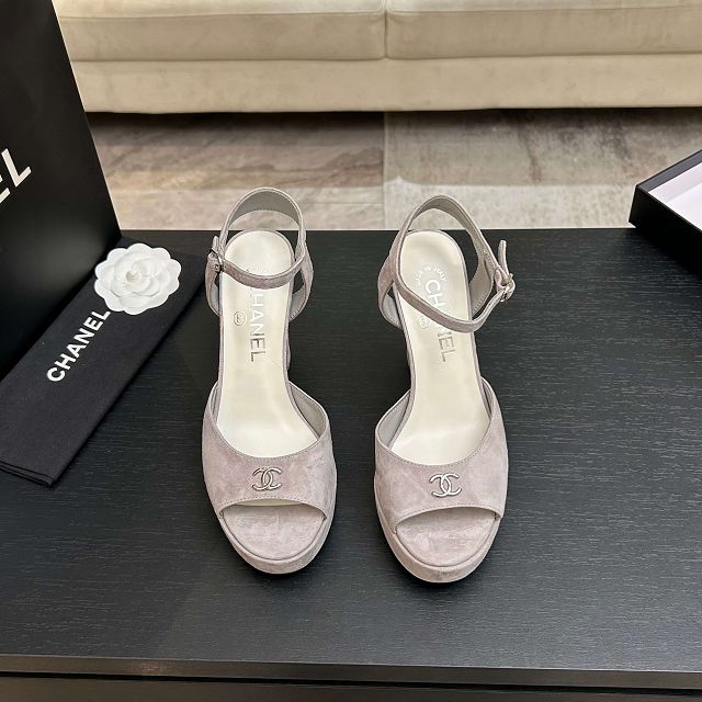 CC original suede calfskin 110mm sandals CH00356