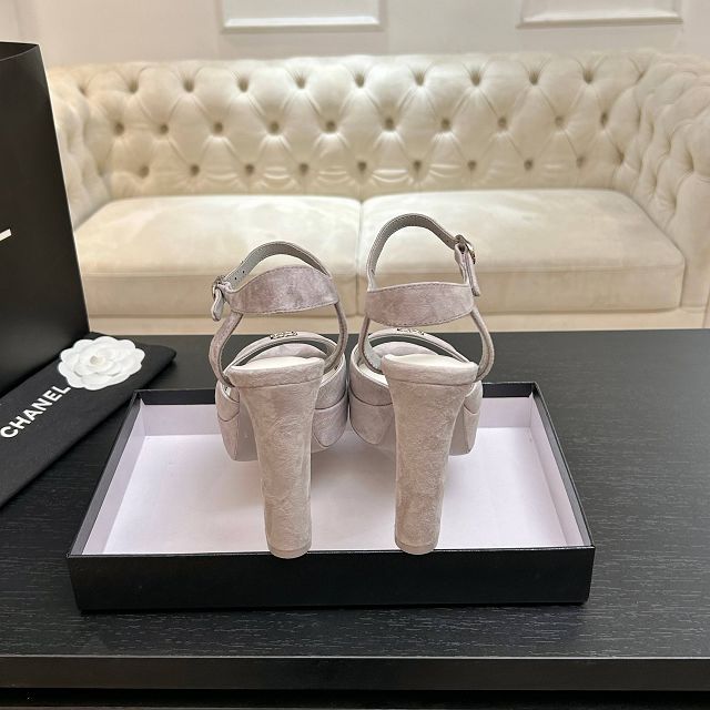 CC original suede calfskin 110mm sandals CH00356