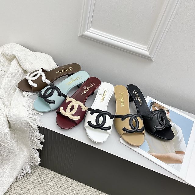 CC original lambskin 35mm mules CH00421